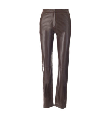 BROWN WOMAN'S FEDERICA TOSI LEATHER PANT